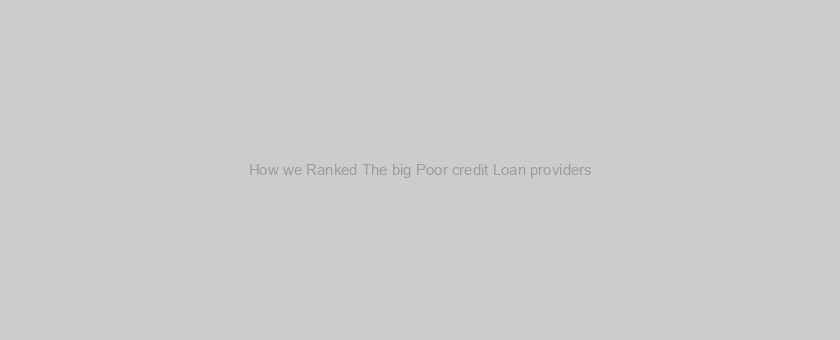 How we Ranked The big Poor credit Loan providers